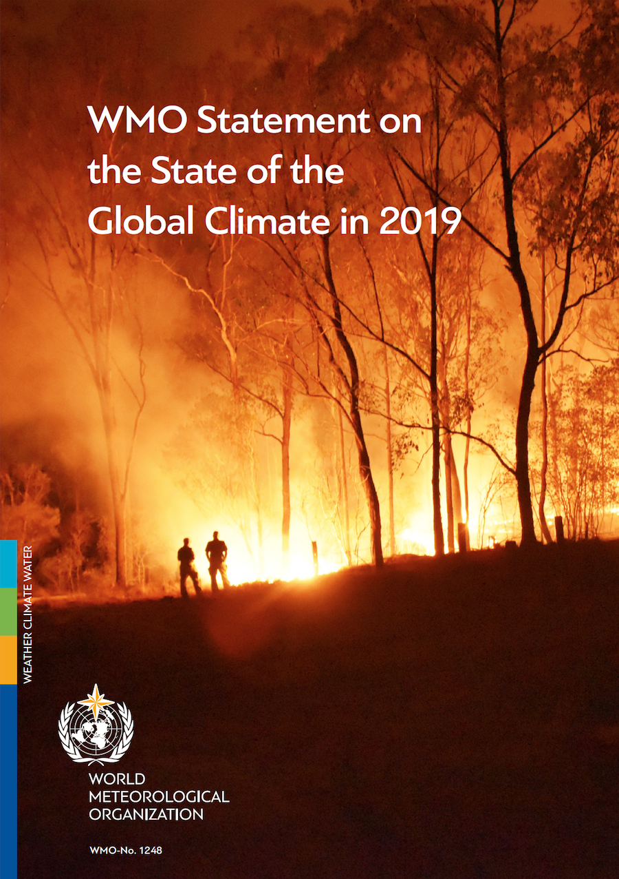 Cover of the WMO Global Climate 2019 Report