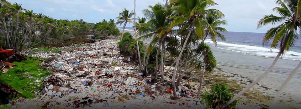 Plastic waste on a beach